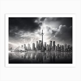 Black And White Photograph Of Toronto 1 Art Print