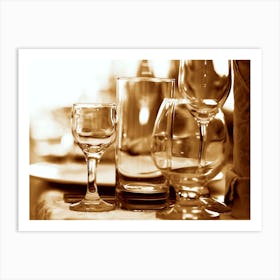 Table Setting With Wine Glasses 1 Art Print