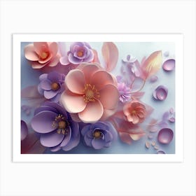 3d Flower Design 1 Art Print