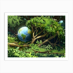 Earth In The Forest 1 Art Print