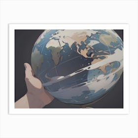 Hand Holding A Globe Art Print