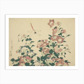 Hokusai S Dragonfly And Bellflower, Katsushika Hokusai Art Print