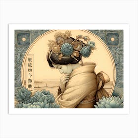 Japan Traditional Geisha Illustration By Ad 6 Art Print