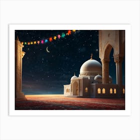 Islamic Mosque At Night 2 Art Print