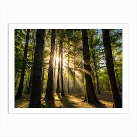 Sunrise In The Forest 2 Art Print