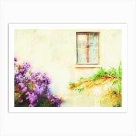 Flowers Climbing Plant & Window Art Print