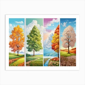 Autumn Banners Set 1 Art Print