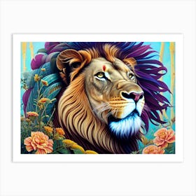 Lion In The Forest 1 Art Print