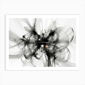 Quantum Entanglement Abstract Black And White 5 Art Print