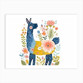 Little Floral Llama 1 Art Print