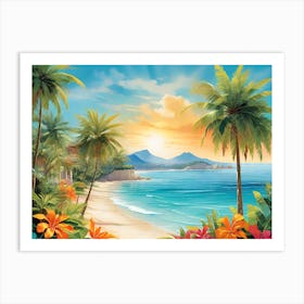 Tropical Beach Vacation Art Print