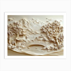 Beautiful Chinese Landscape 3d 9 Art Print