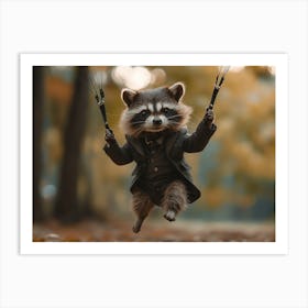 racoon coming in hot Art Print