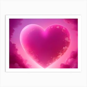 A Glowing Pink Heart Vibrant Horizontal Composition 33 Art Print