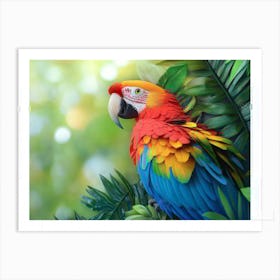 3d Artwork with Parrot Design Art Print