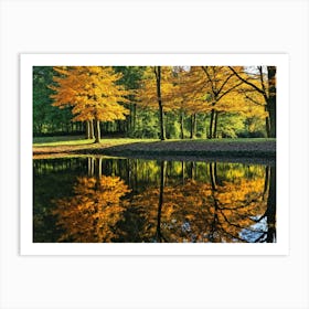 Serene Autumn Reflections 31 Art Print