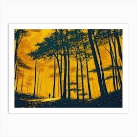 Sunset In The Woods Art Print