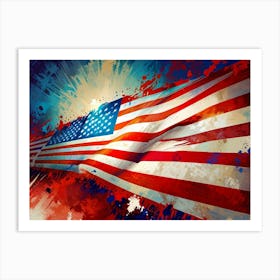 Patriotic American Flag Art Print