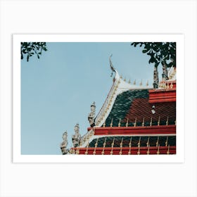 Detail Of A Temple In Bangkok In Thailand Art Print