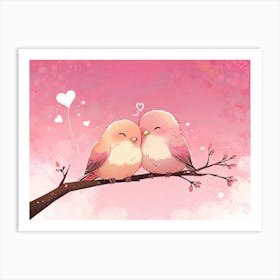 Two Birds On A Branch 12 Art Print