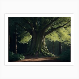 Hornbeam Tree Standing Deep In The Woods Art Print