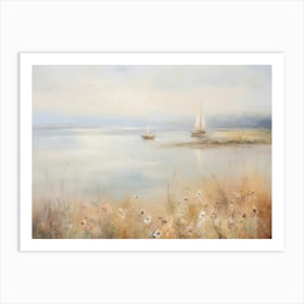 Sailboats On The Beach Art Print