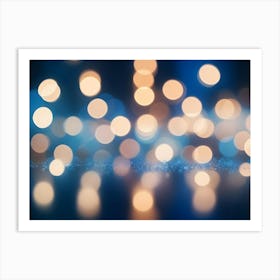 A Blurred Background Of Colorful Bokeh Lights With A Reflective Surface, Creating A Festive And Inviting Atmosphere Art Print