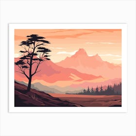 Landscape At Sunset Art Print