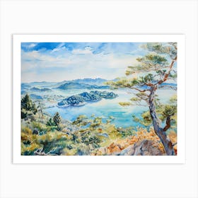 Islands In Japan - View From High Mountain Art Print