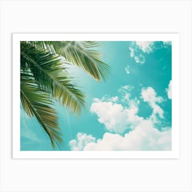 Blue Sky With Palm Trees Art Print