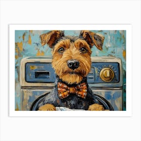 Laundry Airedale 4 Art Print