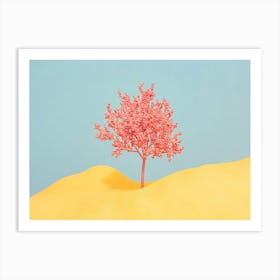 Pink Tree In The Desert Art Print