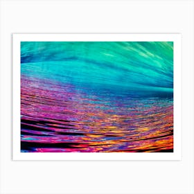 Abstract Background Featuring A Wave Cresting With Vibrant Tropical Ocean Hues Merge Of Turquoise A (2) Art Print