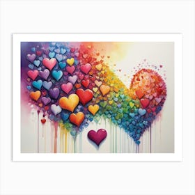 Rainbow Hearts 9 Art Print