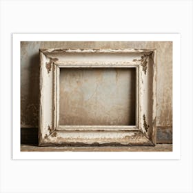 Vintage Textured Cardboard Frame Holding An Artistic Design Edges Worn And Gently Curling Patina O 1 Art Print