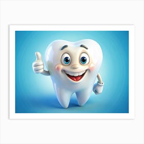 Happy Cartoon Tooth Giving A Thumbs Up Art Print