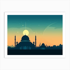 Islamic Mosque At Sunset Art Print Art Print