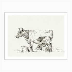 Standing Cow, With Milk Bucket And Milk Stool, Jean Bernard Art Print