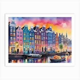 Amsterdam At Dusk Art Print