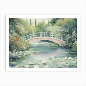 Water Lily Bridge Art Print