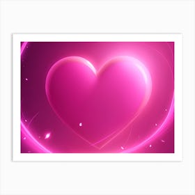 A Glowing Pink Heart Vibrant Horizontal Composition 72 Art Print