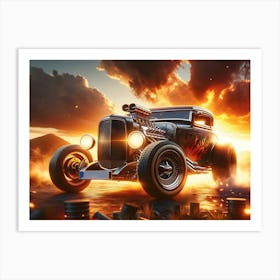 Hot Rod vintage car 3 Art Print