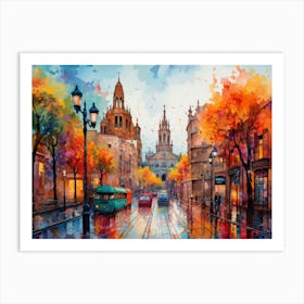 Barcelona Burst Art Print