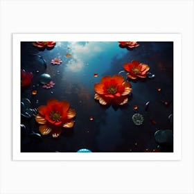 Abstract Flowers Art Print