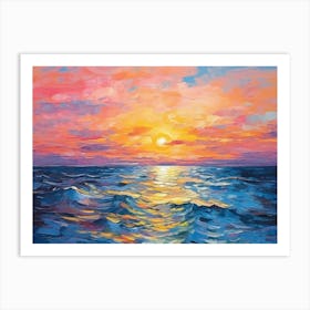 Sunset Over The Ocean 10 Art Print