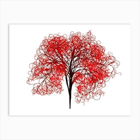 Red Tree 2 Art Print