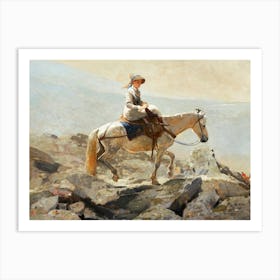 Woman On Horseback Art Print