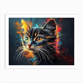 Cat Abstract Painting Poster