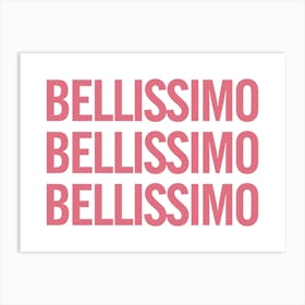 Bellissimo - White And Pink Art Print