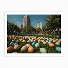 Easter Eggs In The Park Art Print